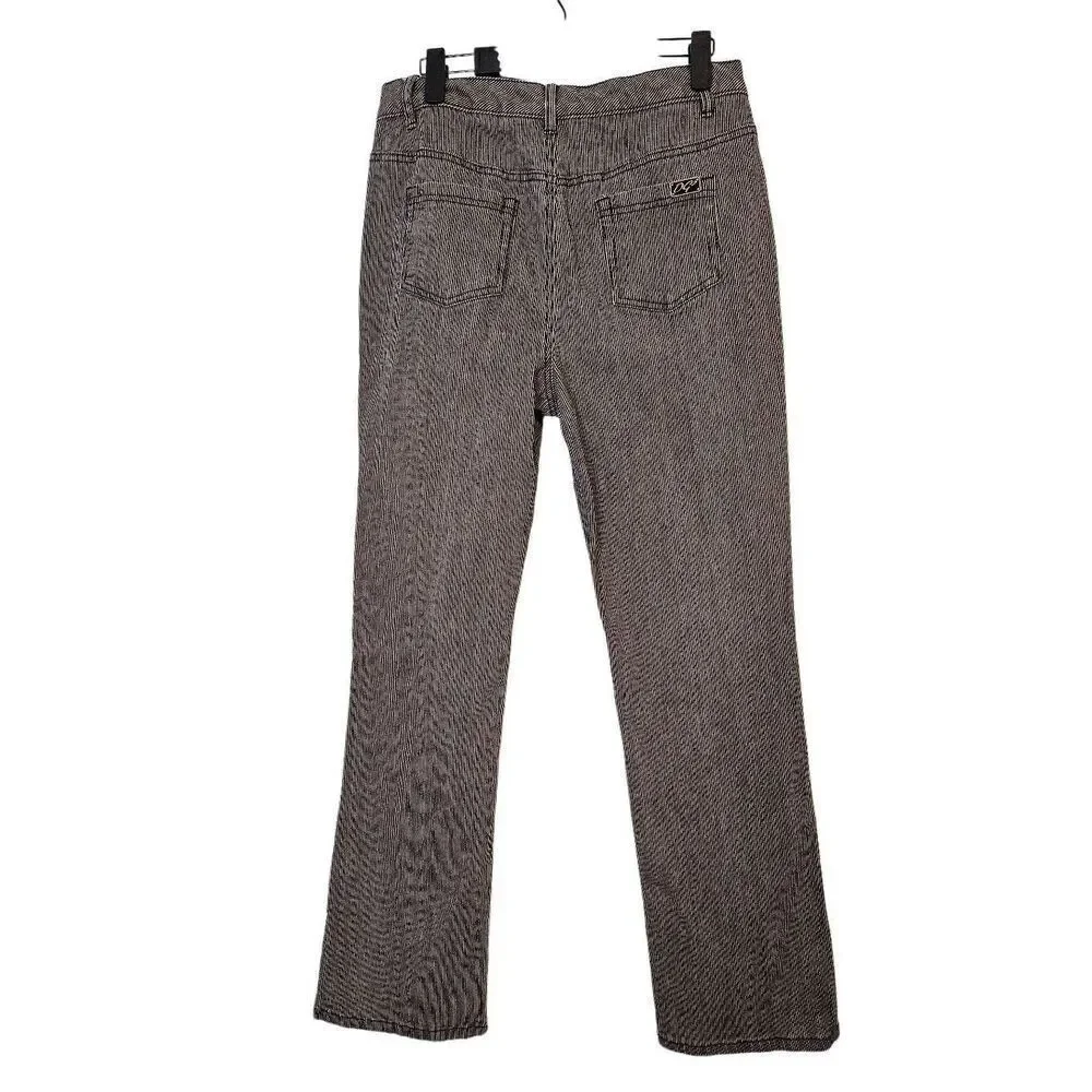 Diane Gillman Dg2 pinstriped straight leg high rise jeans. Size 10.